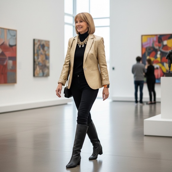 Lafayette 148 New York Gold linen designer Blazer size 10 - Picture 3 of 11